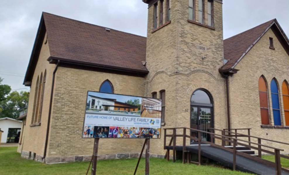 Exterior images of Calvary Church in Minnedosa, Manitoba